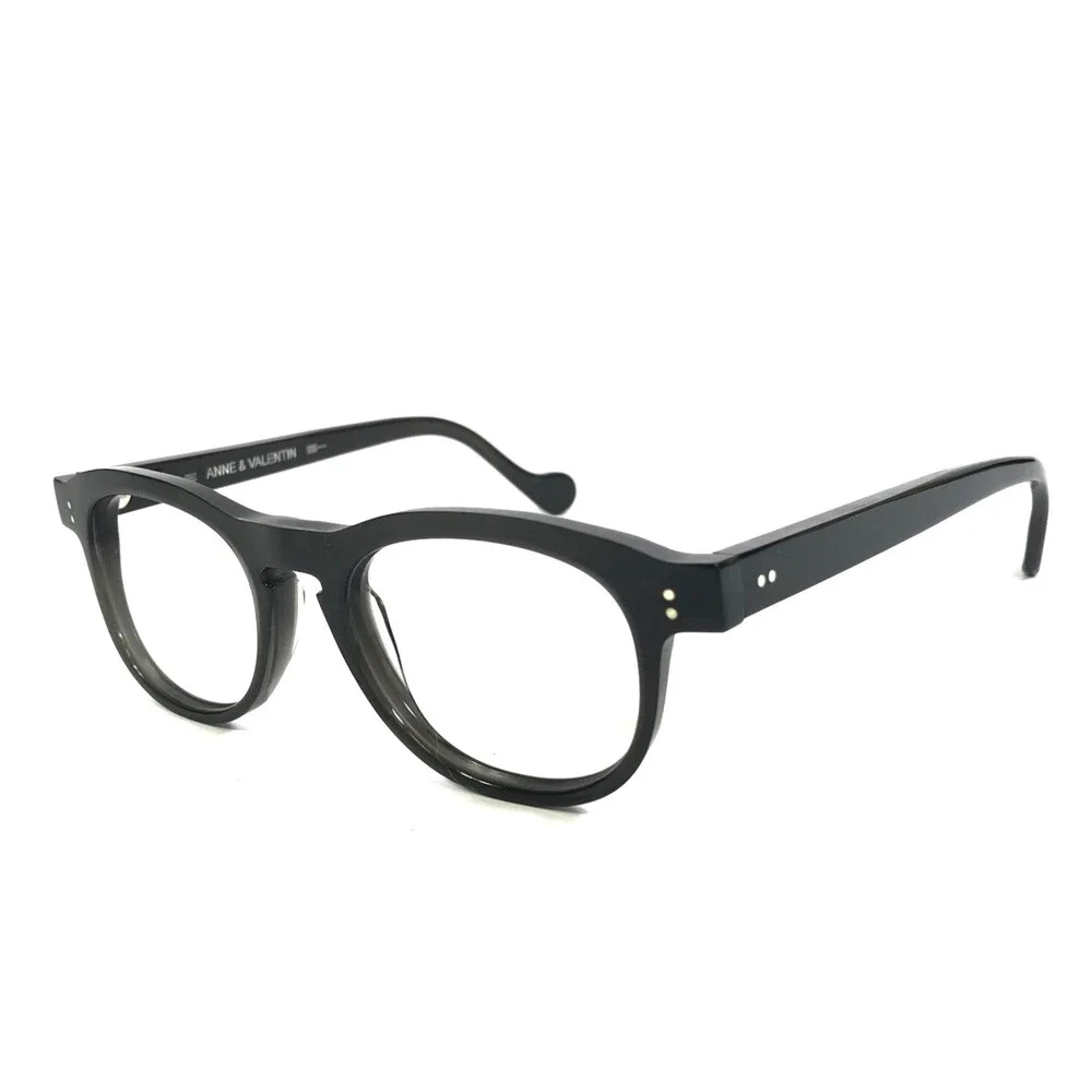 Anne & Valentin Eyeglasses Frames CHET 1538 Shiny Black Round Full Rim 45-20-140